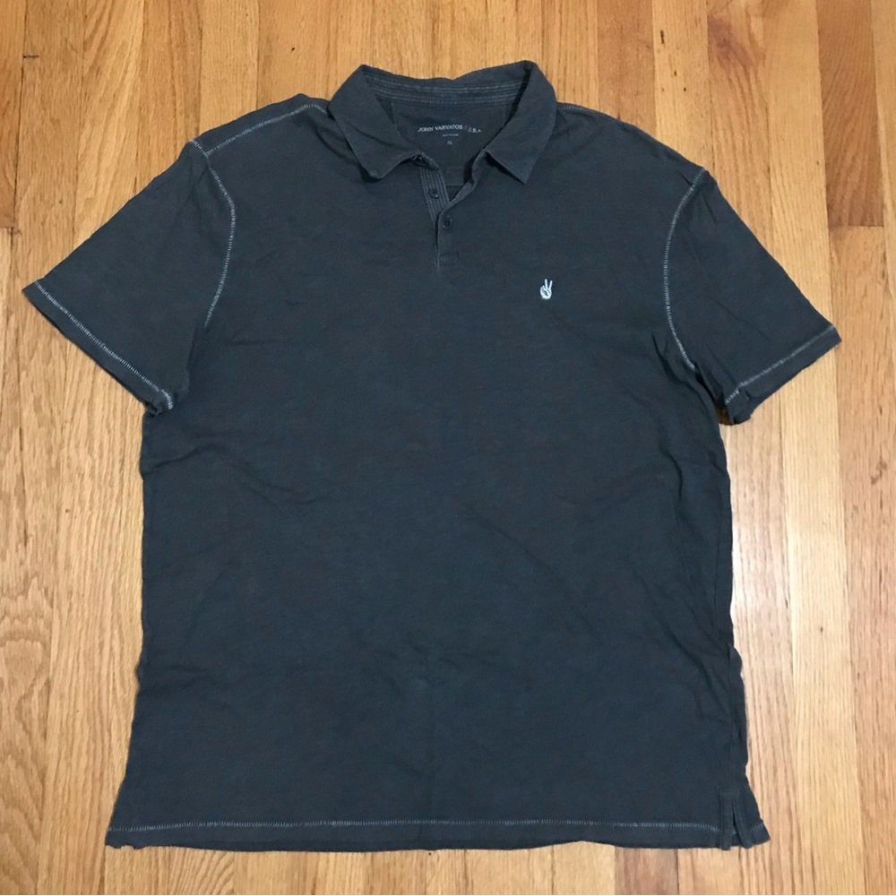John Varvatos Charcoal Gray Polo XL